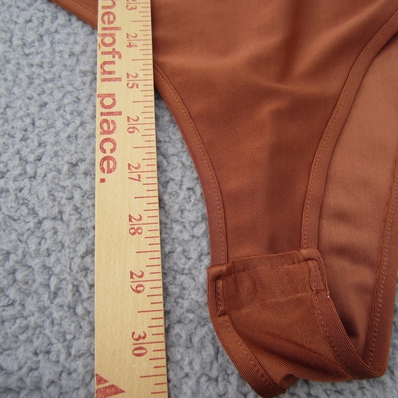 Gimmick by BKE Bodysuit XL Copper Rust Boho Knitted Sweater Cochet Comfy - Picture 14 of 16